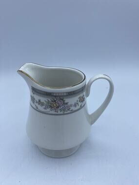 Manchester Porcelain Creamer w Gray Floral Band